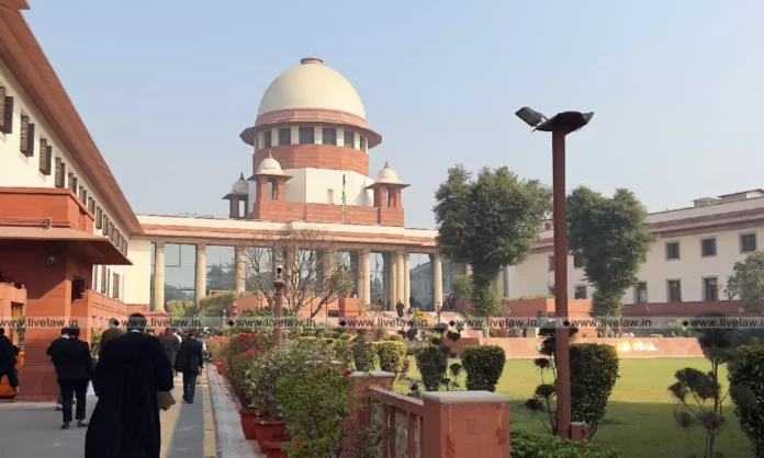 Supreme Court of India building with legal scales