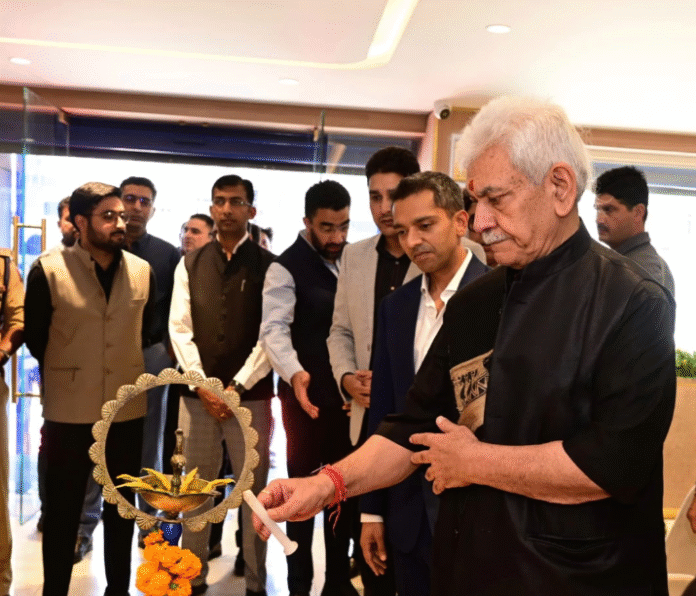 Lieutenant Governor Manoj Sinha inaugurating Dr. Agarwals Eye Hospital
