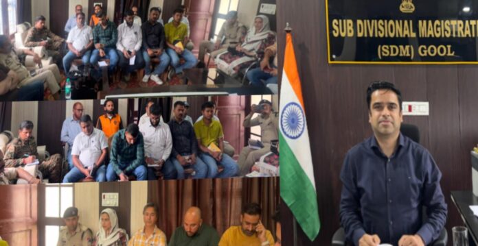 SDM Imtiaz chairs disaster management meeting in Gool