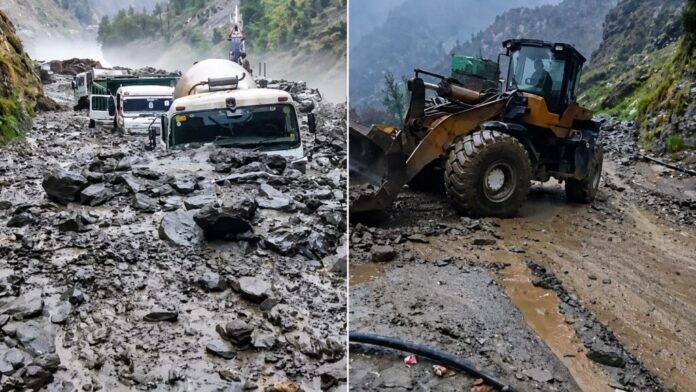 Cloudburst at Kwar Hydroelectric Project with Landslide