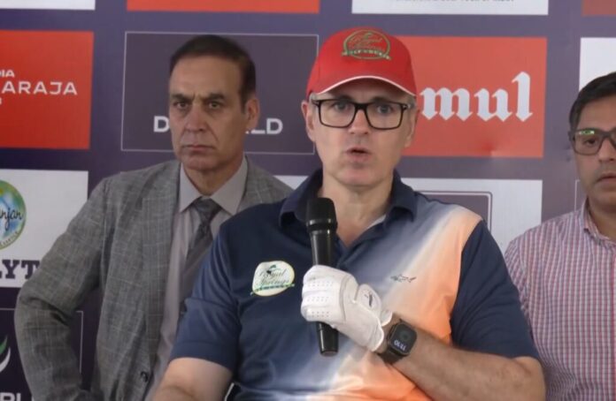 Omar Abdullah addressing the media on Kulgam terror attack